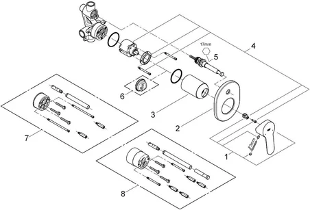 Grohe Bauedge Ankastre Banyo Duş Bataryası - 29039000