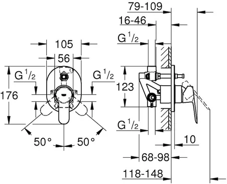 Grohe Bauedge Ankastre Banyo Duş Bataryası - 29039000