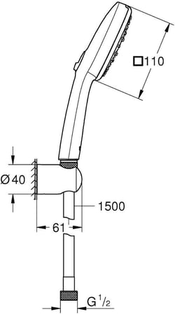 Grohe Tempesta Cube 110 El Duşu Seti Rain,Jet,Massage - 27588003
