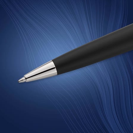 Waterman Expert Mat Siyah Krom Tasarımlı Tükenmez Kalem, Orta Kalınlıkta Uç, Mavi Mürekkep (S0951900