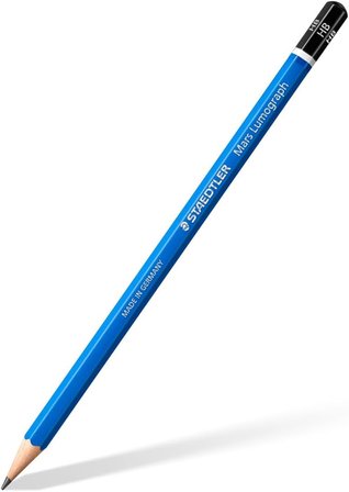 Staedtler 100 G12 Mars Lumograph Kurşun Kalem 12'Li Metal Kutuda 8B, 7B, 6B, 5B, 4B, 3B, 2B, B, Hb, 