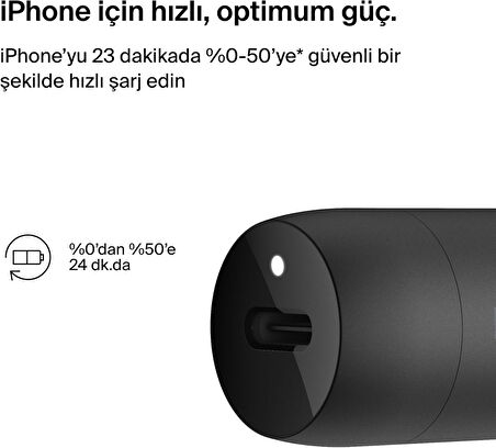 Belkin Boost↑Charge™ 30W Hızlı Araç Şarj Cihazı, Usb-C Güç Dağıtım Portlu Kompakt Tasarım, Usb-C - L