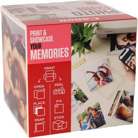 Canon Photo Cube Creative Pack, Pink - Pp-201 Glossy Ii Fotoğraf Kağıdı 5X5" (40 Yaprak) + Fotoğraf 