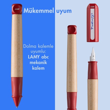 Lamy Abc Dolma Kalem Ahsap Govde A Uc Kirmizi