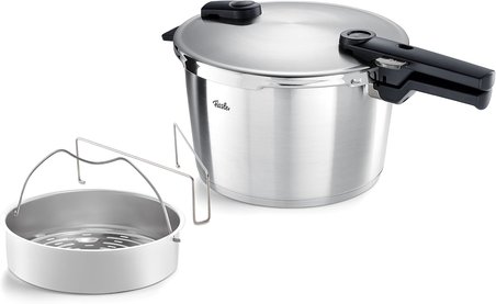 Fissler Vitaquick Premium 8 Litre Düdüklü Tencere + Buharda Pişirme Aparatı