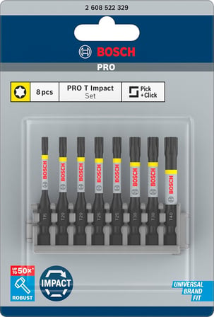 Bosch Professional Accessories 2608522329-Set Impact Control T15-Tteilig Tornavida Ucu