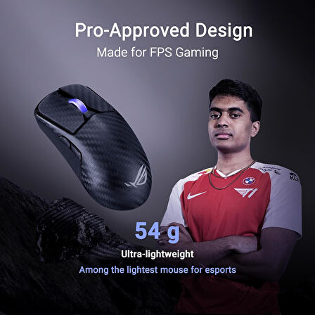 Asus Rog Harpe Ace Extreme Kablosuz Gaming Mouse, Karbon Fi̇ber Yapi, 47G Hafi̇f, Aimpoint Pro 42K O