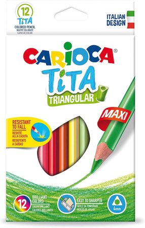 Carioca Tita Maxi Üçgen Kuru Boya Kalemi 12'Li