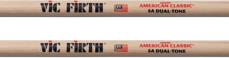 Vic Firth Baget (Çift) 5A Dual-Tone, Hıckory, 0.565"X16", M