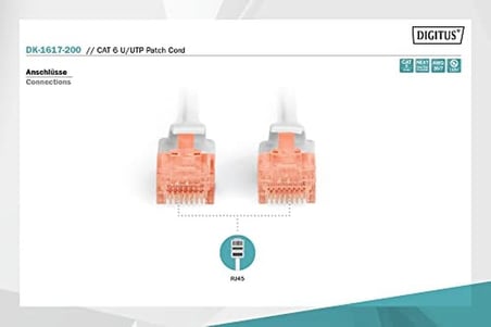 Digitus Professional Dk-1617-200 Cat 6 U-Utp Patch Kablosu, Lszh, Awg 26/7, 20 M Gri