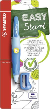 Stabilo Easyergo 3.15 Sol - Ergonomik Mekanik Kurşun Kalem - Mavi Blister | Açık Mavi/Koyu Mavi, Dah