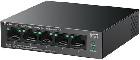 Tp-Link Ls105Lp | 5-Port 10/100Mbps Poe Switch | 4-Port Poe, 41W Güç Bütçesi, 250M İletim | Tak Ve Ç