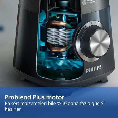 Philips Blender Series 5000 - Güç 1200W, Cam Hazne, 2L Toplam Kapasite, 3 Hız + Pulse, Karıştırma Ve