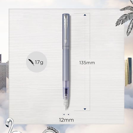 Parker Vector Xl Mat Dolma Kalem, Gümüş-Mavi, M, Mavi