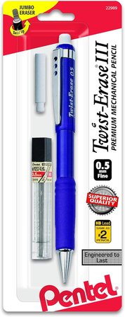 Pentel Twist-Erase Iii Kurşun Ve Silgi Yedekleri Ile Mekanik Kurşun Kalem (Qe515Lebp)