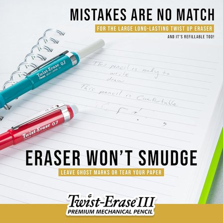 Pentel Twist-Erase Iii Kurşun Ve Silgi Yedekleri Ile Mekanik Kurşun Kalem (Qe515Lebp)