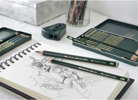 Faber-Castell Graphite Aquarelle Kurşun Kalem Seti, 5’Li, Metal Kutu, Hb-2B-4B-6B-8B, Siyah Naturel,