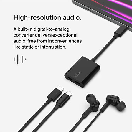 Belkin Connect Usb-C Ses Ve Şarj Çoklayıcısı (Kulaklık Adaptörü Ve Diğer Cihazlar İçin Pd Ile Hızlı 