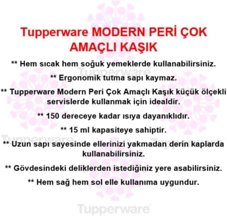 Tupperware Modern Peri Çok Amaçlı Kaşık Mavi Servis Kaşığı Hsgl