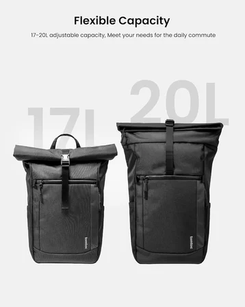 Tomtoc Flap Laptop Sırt Çantası, 17-23 Litre Düşünceli Tasarım, 15.6 Inç Laptop, Macbook Pro 16 Için