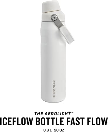 Stanley Aerolight Iceflow Fast Flow Soğuk Su Termosu 0.60 Litre - Beyaz (Frost) | Paslanmaz Çelik