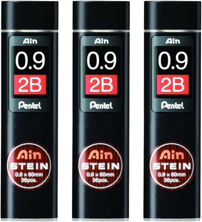 Pentel 3'Lü Paket 36 Uçlu Kılıf 0,9 Mm Ain Stein C279 Sertlik Derecesi 2B