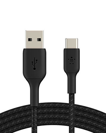 Belkin Boost Şarj Örgülü Usb-C Kablosu 3 M, Siyah