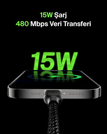 Belkin Boost Şarj Örgülü Usb-C Kablosu 3 M, Siyah