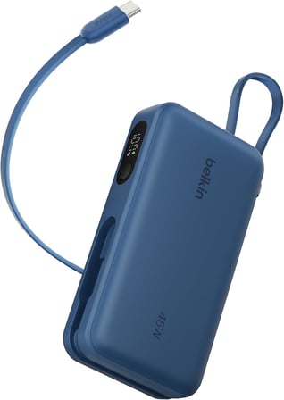 Belkin Ultracharge 10000 Mah Usb-C Kablolu Ve Ekranlı Power Bank, Mavi