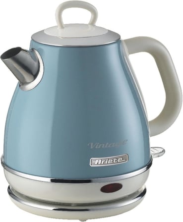 Ariete Vintage Elektrikli Su Isıtıcı 1 Litre Mavi 2868/05 - Paslanmaz Çelik, Retro Kettle, 1630 Watt