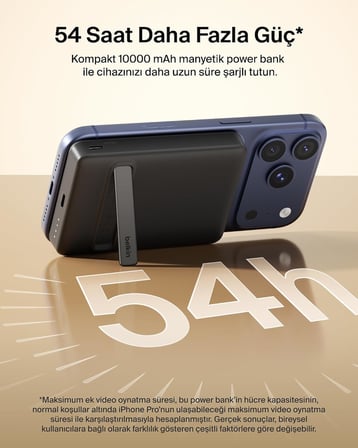Belkin Boostcharge 10000 Mah İnce Manyetik Stantlı Power Bank, Siyah
