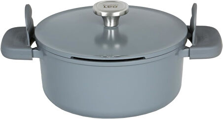 Berghoff Leo Phantom Kapaklı Yapışmaz Tencere 24 Cm Ve Kızartma Tavası 24 Cm Smoked Grey