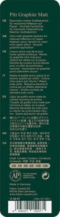 Faber-Castell Pitt Matt Dereceli Kurşun Kalem Seti, 6’Lı, 2B-12B, Ultra Mat, Parlama Yapmaz, Teknik