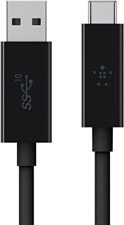 Belkin Usb 3.1 Usb-C - Usb-A Kablosu, 0,9 M (Usb-If Sertifikalı, 10 Gbps, Ultra Hd 4K), Siyah