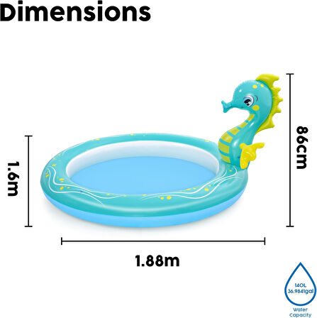 Bestway Denizatı Çocuk Havuzu, 1.88M X 1.60M X 86Cm