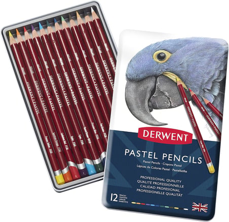 Derwent Pastel Renkli Metal Kutuda 12 Stück