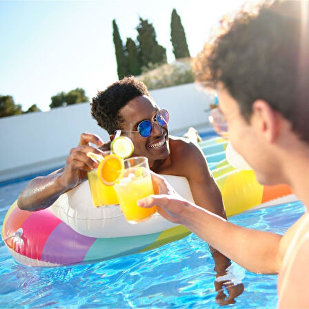 Bestway Rainbow Dreams Şişirilebilir Ada 2 Kişilik, 164 Cm, Gökkuşağı Tasarımı