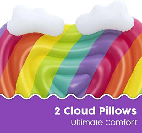 Bestway Rainbow Dreams Şişirilebilir Ada 2 Kişilik, 164 Cm, Gökkuşağı Tasarımı