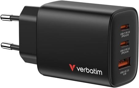 Verbatim Ess Gan Charger 65W Eu Siyah (32352)