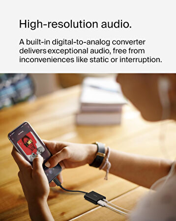 Belkin Rockstar Usb-C Şarj Adaptörlü 3,5 Mm Ses, Ipad Pro, Galaxy, Note, Google Pixel, Lg G6, Sony X