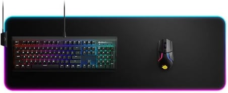 Steelseries Qck Prism Cloth Oyuncu Mouse Pedi, 2 Bölgeli Rgb Aydınlatma, Gerçek Zamanlı Etkinlik Ayd