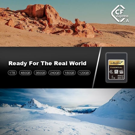 Exascend 120 GB / 180 GB / 240 GB Essential CFexpress Tip A Kart, Sürekli Okuma 800 MB/s, Sony a1 /