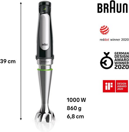 Braun Multiquick 7 Mq 7075X El Blenderi, Activeblade Teknolojisine Sahip Çıkarılabilir Paslanmaz Çel