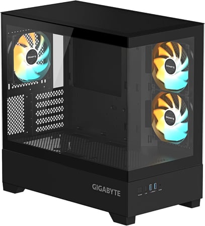 GIGABYTE C201P 20mm Soğutma Mesafeli Cam Mid-Tower Kasa Siyah