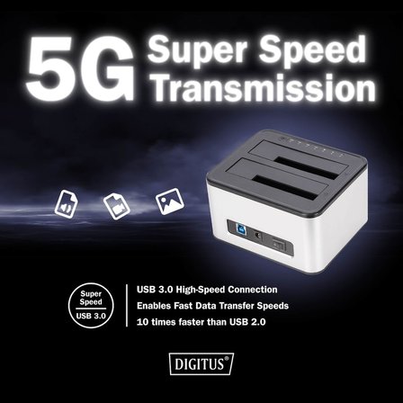 Digitus Da-71540-2 – Çift Sata Hdd Yerleştirme İstasyonu – Usb 3.0 – 2,5 Inç / 3,5 Inç Ssd Ve Sabit 