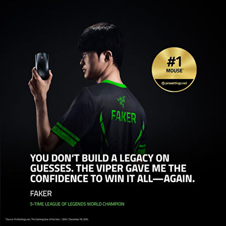 Razer Viper V3 Pro - Ultralight Kablosuz Espor Oyun Mouse'U (8K Hz Hyperpolling, 55G Hafif Tasarım, 