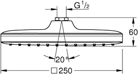Grohe Tempesta 250 Cube Tepe Duşu 1 Akışlı Grh26685000