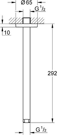 Grohe Rainshower® Tepe Duşu Için Tavan İniş Borusu 292 Mm - 28497000