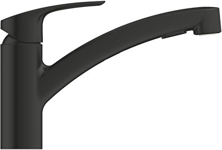 Grohe Eurosmart Tek Kumandalı Spiralli Eviye Bataryası Mat Siyah - 303052431