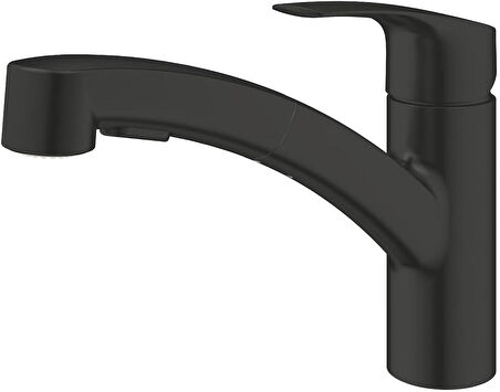 Grohe Eurosmart Tek Kumandalı Spiralli Eviye Bataryası Mat Siyah - 303052431